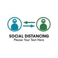 sociaal afstand nemen logo sjabloon illustratie vector