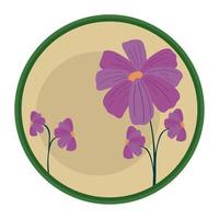 ronde etiket bloemen vector