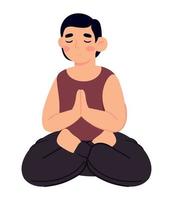 Mens in meditatie yoga houding vector