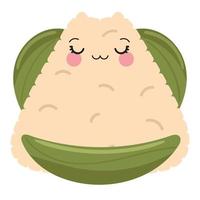 zongzi in blad bamboe vector