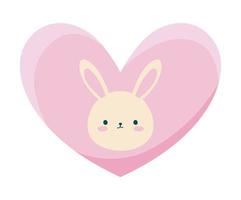 schattig konijn in hart vector