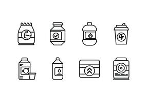 Supplement ingesteld lineair pictogram vector