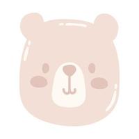 schattig beer gezicht tekenfilm vector