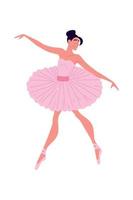 ballerina in roze ballet tutu vector