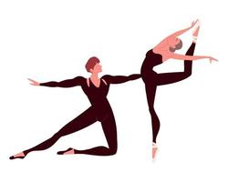 ballet dansers samen vector