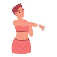 vrouw doet stretching vector