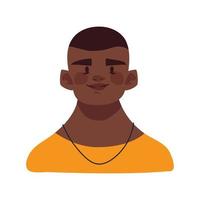 gelukkig afro Mens avatar vector