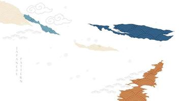 abstract landschap achtergrond met Aziatisch traditioneel icoon vector. berg Woud banier ontwerp met Japans Golf patroon. vector