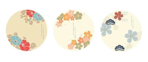 Japans sjabloon vector. Chinese bloem voorwerp in oosters stijl. natuurlijk luxe structuur sjabloon met bloemen patroon. Aziatisch icoon en symbool. vector