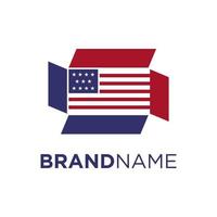 Amerikaans verpakking logo vector