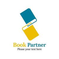 boek partner logo ontwerp sjabloon illustratie. Daar zijn twee boek. deze is mooi zo voor opleiding, medisch, college enz vector