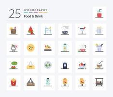 voedsel en drinken 25 vlak kleur icoon pak inclusief mok. voedsel en restaurant. voedsel. vector