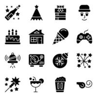 pak van Kerstmis glyph vector pictogrammen