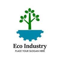eco industrie logo ontwerp sjabloon illustratie. Daar zijn boom, versnelling. deze is mooi zo voor fabriek, industrieel, bedrijf, medisch, opleiding, enz vector