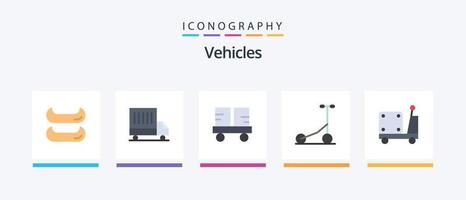 voertuigen vlak 5 icoon pak inclusief . pomp. heftruck vrachtwagen. logistiek. vervoer. creatief pictogrammen ontwerp vector