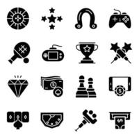 poker accessoires glyph vector pictogrammen