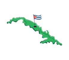 Cuba vlag in kaart vector