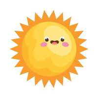 seizoen zon kawaii vector