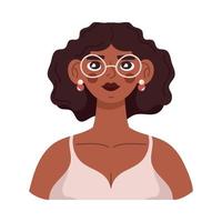 afro jonge vrouw vector