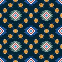 ikat pixel paisley etnisch naadloos patroon decoratie ontwerp. aztec kleding stof tapijt boho mandala's textiel behang. tribal inheems motief ornamenten Afrikaanse Amerikaans volk traditioneel borduurwerk vector