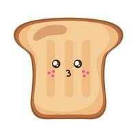 geroosterd brood brood kawaii karakter vector