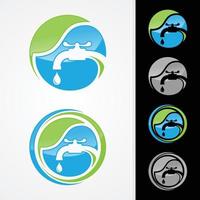 eco loodgieter bedrijf logo vector concept