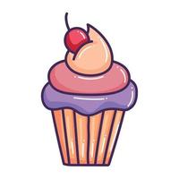 zoet cupcake gebak vector