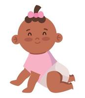 afro weinig meisje baby vector