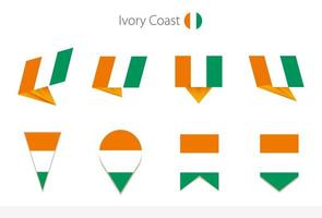 ivoor kust nationaal vlag verzameling, acht versies van ivoor kust vector vlaggen.