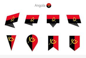 Angola nationaal vlag verzameling, acht versies van Angola vector vlaggen.