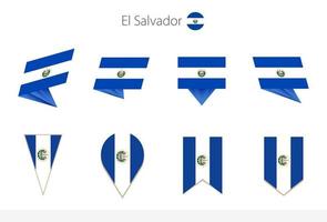 el Salvador nationaal vlag verzameling, acht versies van el Salvador vector vlaggen.