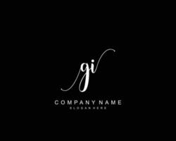 eerste gi schoonheid monogram en elegant logo ontwerp, handschrift logo van eerste handtekening, bruiloft, mode, bloemen en botanisch met creatief sjabloon. vector