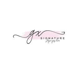 eerste gx schoonheid monogram en elegant logo ontwerp, handschrift logo van eerste handtekening, bruiloft, mode, bloemen en botanisch met creatief sjabloon. vector