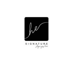 eerste hij schoonheid monogram en elegant logo ontwerp, handschrift logo van eerste handtekening, bruiloft, mode, bloemen en botanisch met creatief sjabloon. vector