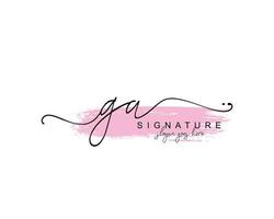 eerste ga schoonheid monogram en elegant logo ontwerp, handschrift logo van eerste handtekening, bruiloft, mode, bloemen en botanisch met creatief sjabloon. vector