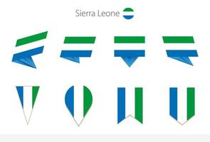 Sierra Leone nationaal vlag verzameling, acht versies van Sierra Leone vector vlaggen.