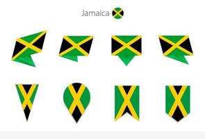 Jamaica nationaal vlag verzameling, acht versies van Jamaica vector vlaggen.