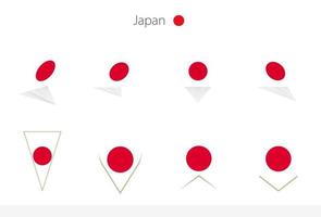 Japan nationaal vlag verzameling, acht versies van Japan vector vlaggen.