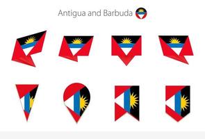 antigua en Barbuda nationaal vlag verzameling, acht versies van antigua en Barbuda vector vlaggen.