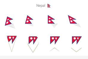 Nepal nationaal vlag verzameling, acht versies van Nepal vector vlaggen.