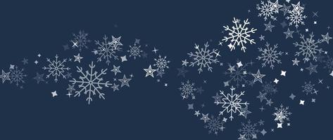 elegant winter sneeuwvlok achtergrond vector illustratie. luxe decoratief sneeuwvlok en fonkeling Aan donker blauw achtergrond. ontwerp geschikt voor uitnodiging kaart, groet, behang, poster, spandoek.