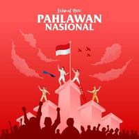 selamat hari pahlawan nasionaal. vertaling, gelukkig Indonesisch nationaal vector