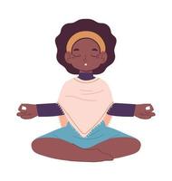 meisje in lotus praktijken meditatie vector