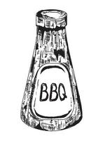 fles bbq saus vector