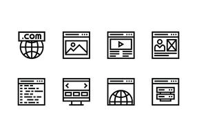 Website ingesteld lineair pictogram vector