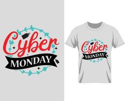 cyber maandag zwart vrijdag t-shirt ontwerp vector