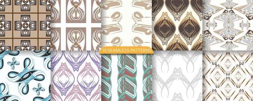 reeks van naadloos patroon. abstract vormen. verpakking, behang, ontwerp voor textiel, vector