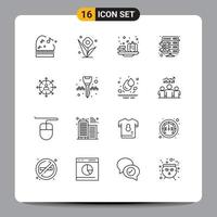 schets pak van 16 universeel symbolen van carrière richting halloween instelling hosting bewerkbare vector ontwerp elementen