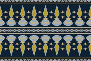 etnisch kleding stof patroon meetkundig stijl. sarong aztec etnisch oosters patroon traditioneel donker marine blauw achtergrond. abstract,vector,illustratie. gebruik voor textuur,kleding,verpakking,decoratie,tapijt. vector