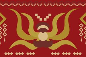 etnisch kleding stof patroon meetkundig stijl. sarong aztec etnisch oosters patroon traditioneel karmozijn rood achtergrond. abstract,vector,illustratie. gebruik voor textuur,kleding,verpakking,decoratie,tapijt. vector